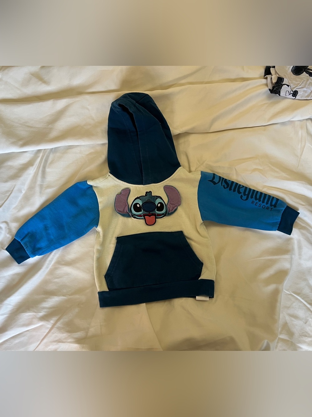 Disney Blue & Cream Stitch Hooded 2T Sweatshirt